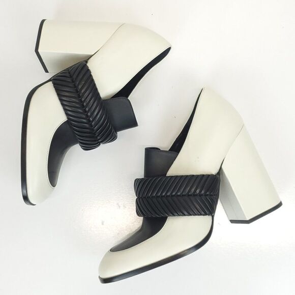 Proenza Schouler Ivory White Leather Pumps SH-0046f3 - Picture 1 of 16